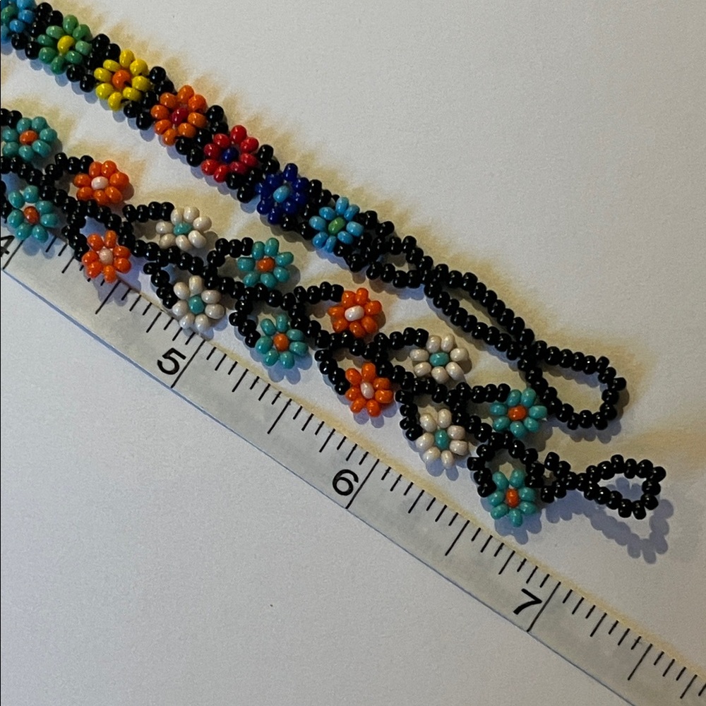 2 beaded flower bracelets - vintage Y2K / Hippie / Boho - Picture 9 of 10